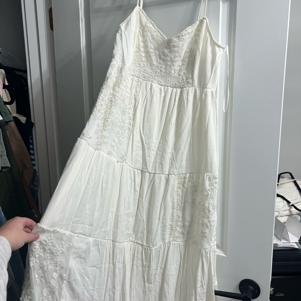 Elegant White Embroidered Dress